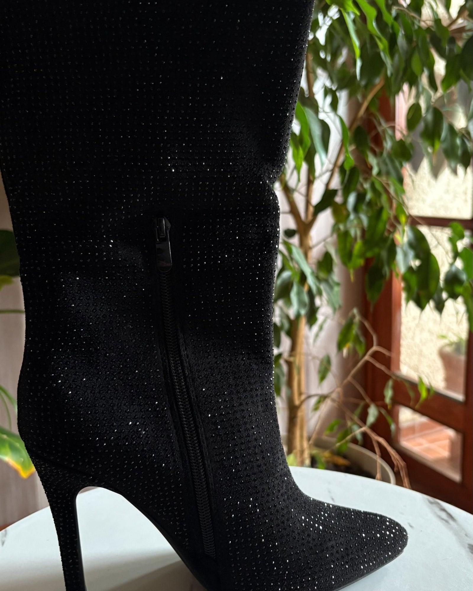 Bota Bucanera Negra Con Brillo
